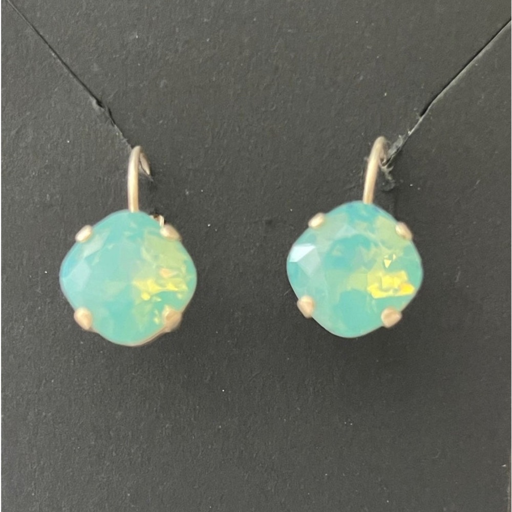 Silver with light blue crystal earrings
